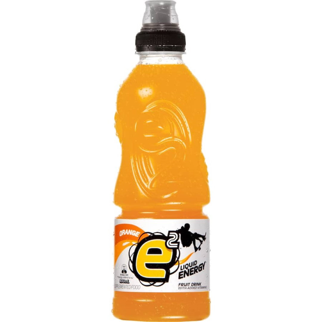 E2 Sports Drink Orange in a sipper bottle, refreshing citrus flavor with electrolytes for post-workout hydration.