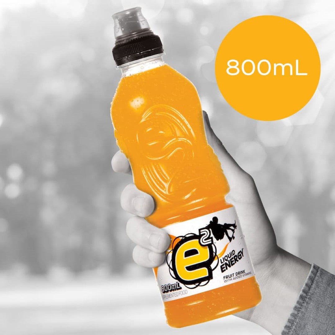 E2 Sports Drink Orange: zesty, rejuvenating drink packed with electrolytes for post-workout hydration and energy.