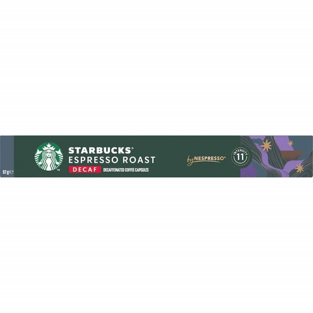 Starbucks By Nespresso Decaf coffee pods offering rich flavors with smooth, caramelly sweetness for Nespresso machines.