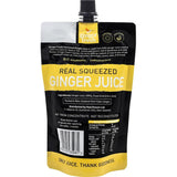 Just Fresh Co Squeezed Fruit Juice Ginger in a resealable pouch, made from 10 fresh ginger roots, vegan and gluten-free.