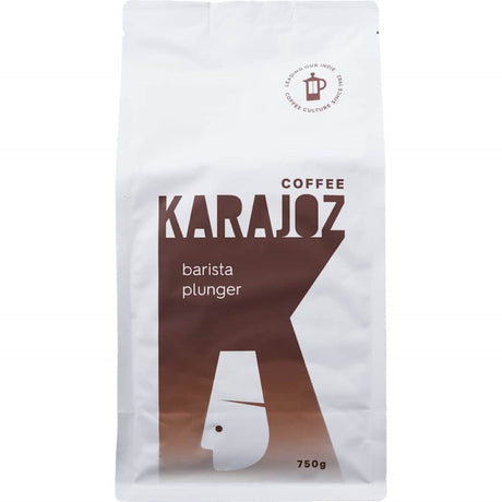 Karajoz Coffee Professional Barista Plunger: sleek French press with stainless steel filter and heat-resistant glass for rich coffee.