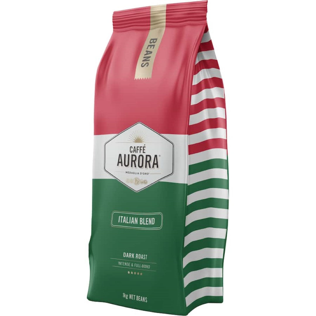 Caffe Aurora Coffee Beans: premium Italian blend with rich chocolate notes, perfect for espresso and specialty drinks.