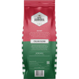 Caffe Aurora Coffee Beans in a bag, showcasing premium Italian blend with rich aromas and flavors perfect for brewing.