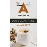 Sugar-free Avalanche Chai Latte blend with premium spices for a flavorful, guilt-free tea experience.