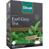 Dilmah Earl Grey tea, 100 tagless bags of Ceylon tea with bergamot, offering bold flavor and floral aroma in each cup.