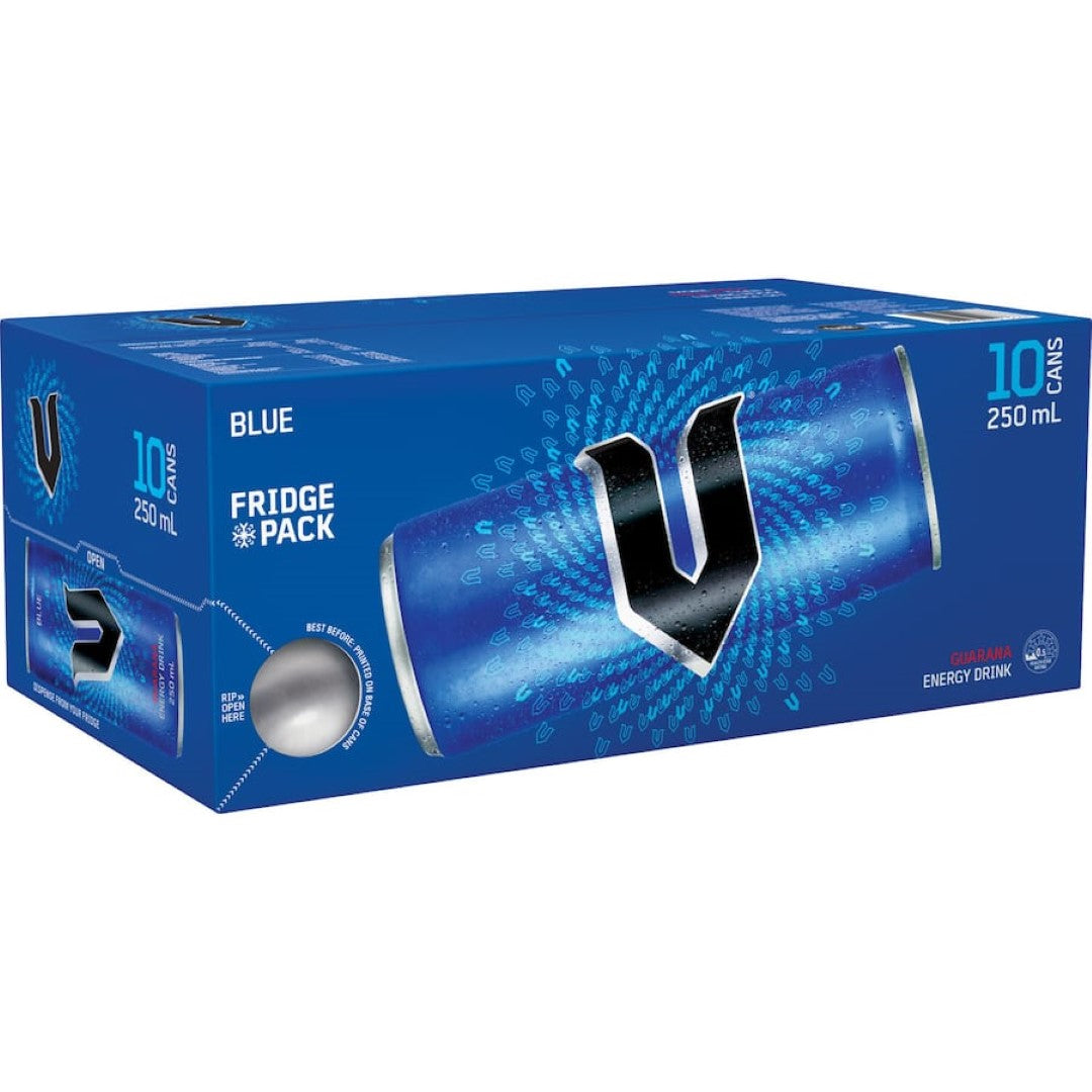V Blue Energy Drink  250ml cans 10pack