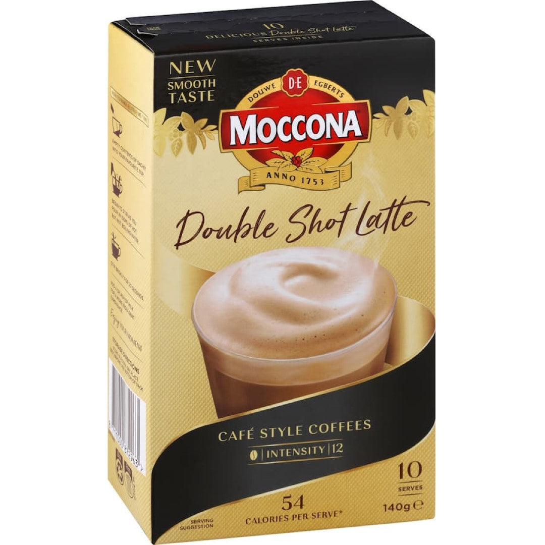 Moccona Coffee Sachets Double Shot Latte offer a creamy, indulgent coffee experience, perfect for quick lattes anytime.