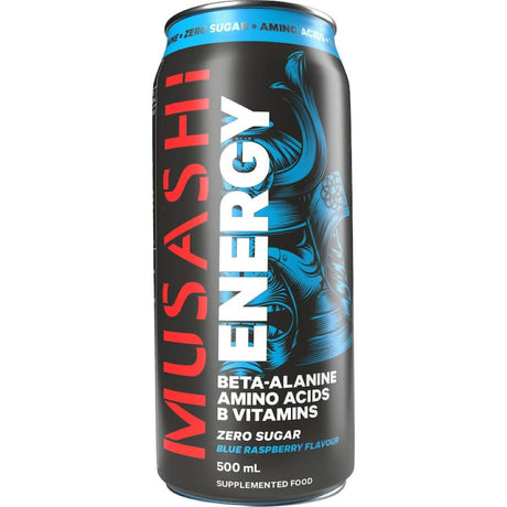 Crisp blue raspberry energy drink with zero sugar, enhancing focus and performance for active lifestyles.