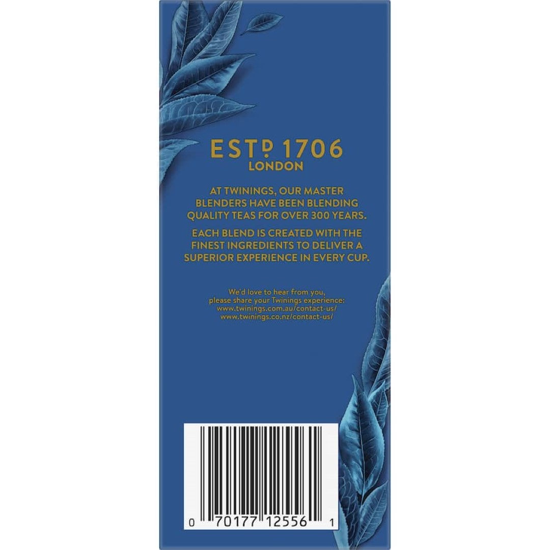 Twinings Tea Lady Grey features a harmonious blend of black tea with bergamot, orange, and lemon for a refreshing experience.