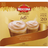 Creamy Moccona Coffee Sachets Latte, just add hot water for a quick, indulgent coffee experience with 62 calories per serve.