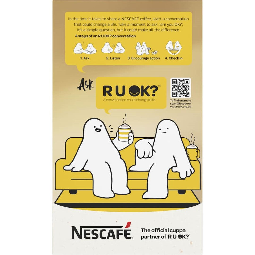 Nescafe Cafe Menu Cappuccino sachets, 10-pack, for creamy, café-style coffee anytime with rich flavor and easy preparation.