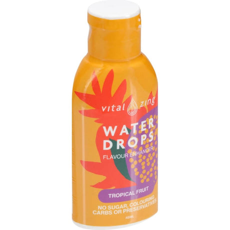 Tropical flavor water enhancer drops for delicious, low-calorie hydration infused with vitamins and electrolytes.