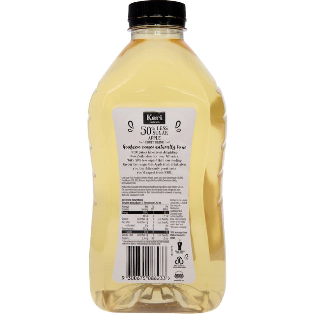 Keri Fruit Drink Apple with 50% less sugar offers a refreshing, guilt-free taste packed with real apple goodness.