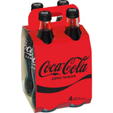 Coca Cola Soft Drink Zero Sugar 330ml bottles 4pack