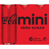 Coca Cola Soft Drink Zero Sugar 250ml cans 6pack