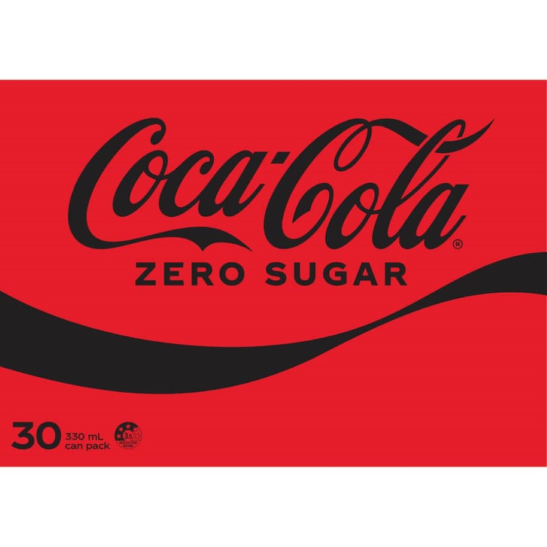 Coca Cola Soft Drink Zero Sugar 330ml cans 30pack
