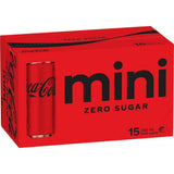 Coca Cola Soft Drink Zero Sugar 250ml cans 15pack
