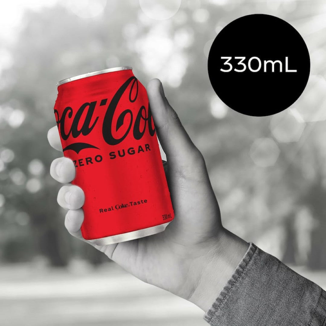 Coca Cola Soft Drink Zero Sugar 330ml cans 18pack