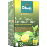 Dilmah Green Tea with Lemon & Lime, a refreshing blend of soothing green tea and zesty citrus flavors for a revitalizing drink.