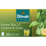 Dilmah Green Tea with Lemon & Lime, a refreshing blend of premium green tea and zesty citrus flavors, perfect for wellness.