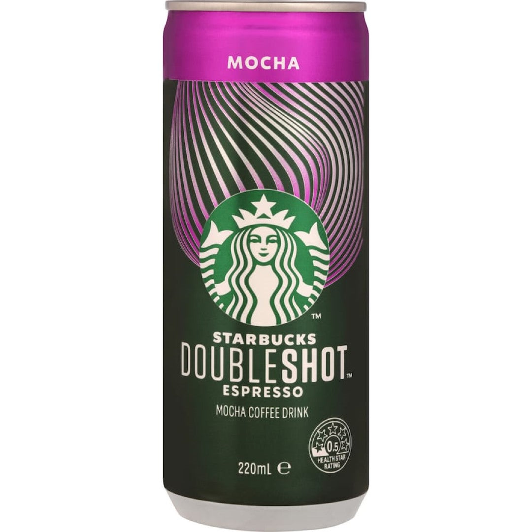 Starbucks Iced Coffee Double Shot Espresso Mocha in a can, blending rich espresso and creamy mocha for a refreshing energy boost.