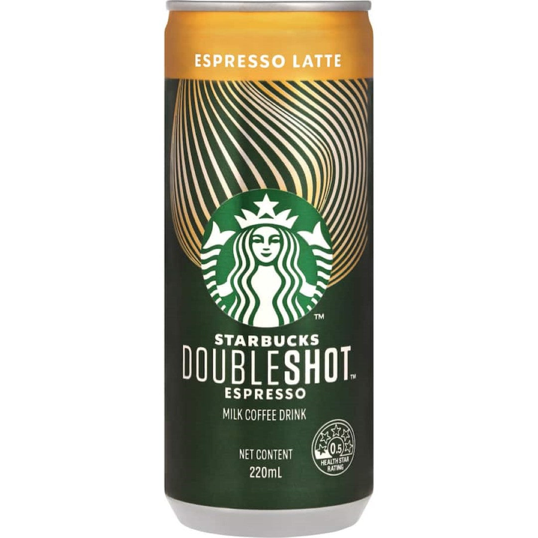 Chilled Starbucks Iced Coffee Double Shot Espresso Latte with rich espresso and creamy milk, perfect for on-the-go refreshment.