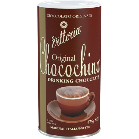 A bowl of creamy Vittoria Chocochino drinking chocolate, highlighting its rich texture and Italian-inspired flavor.