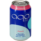 Aqa Lite Sparkling Water Peach: refreshing, calorie-free beverage with natural peach flavor, perfect for healthy hydration.