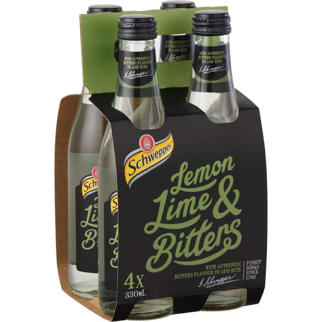 Schweppes Traditional Lemon, Lime & Bitters beverage featuring zesty flavors, perfect for summer gatherings and casual sipping.