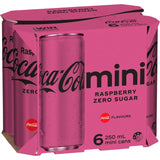 Coca Cola Raspberry Zero Sugar: a bubbly soda combining classic Coke taste with refreshing raspberry flavor and zero sugar.