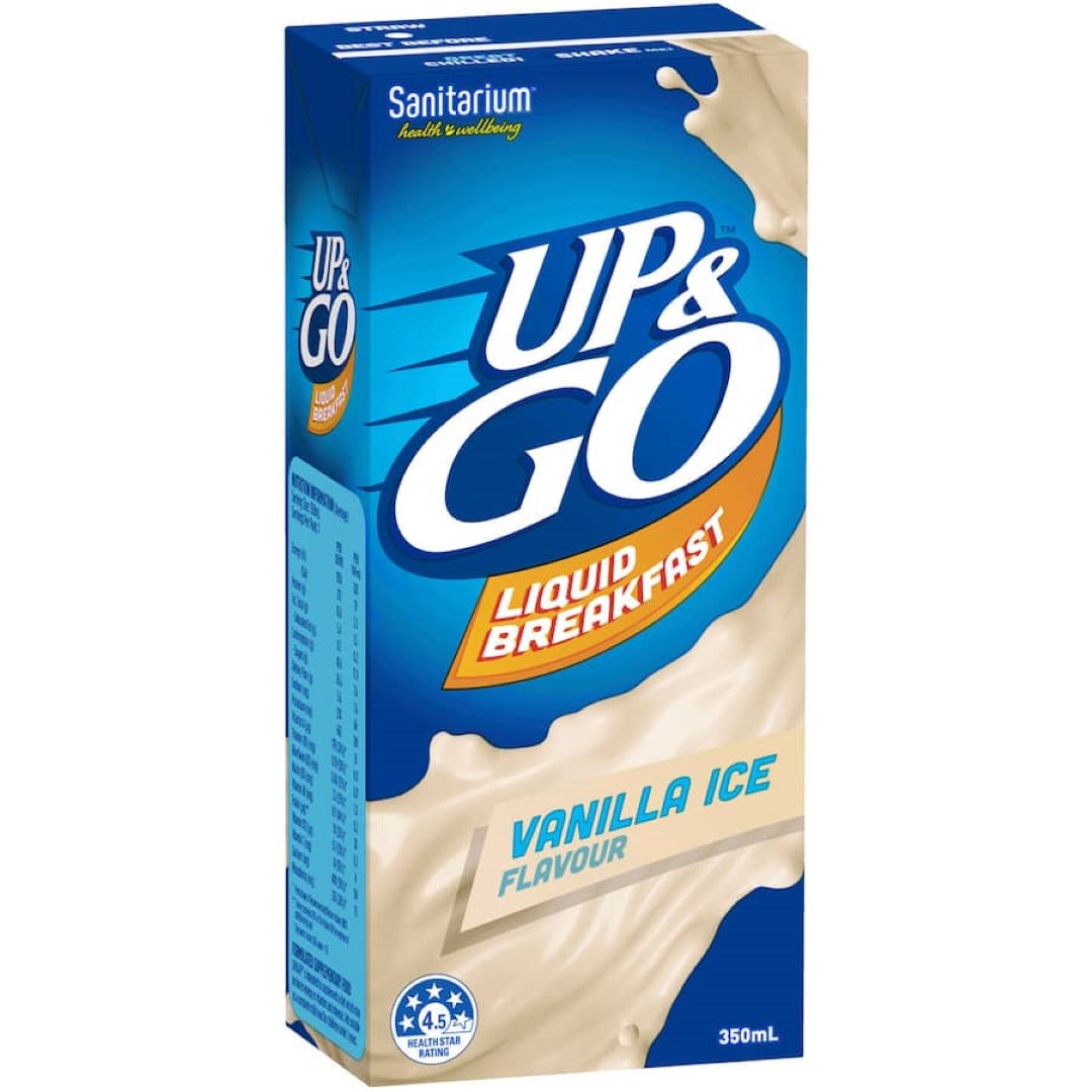 Sanitarium Up & Go Breakfast Drink Vanilla Ice Single pack 350mL