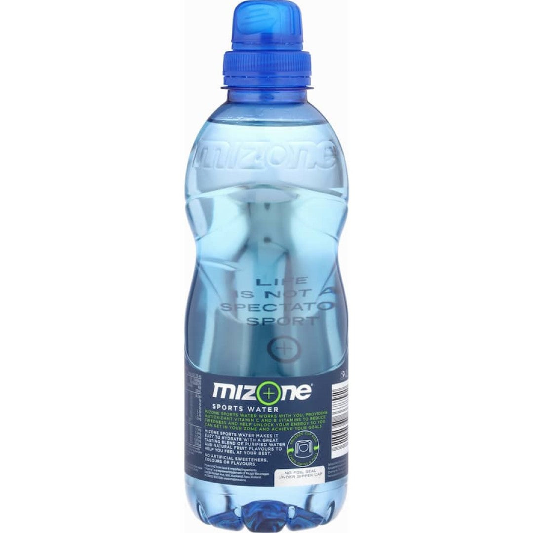 Refreshing Mizone Sports Drink Lime, enriched with vitamins, hydrates athletes without artificial sweeteners or colors.