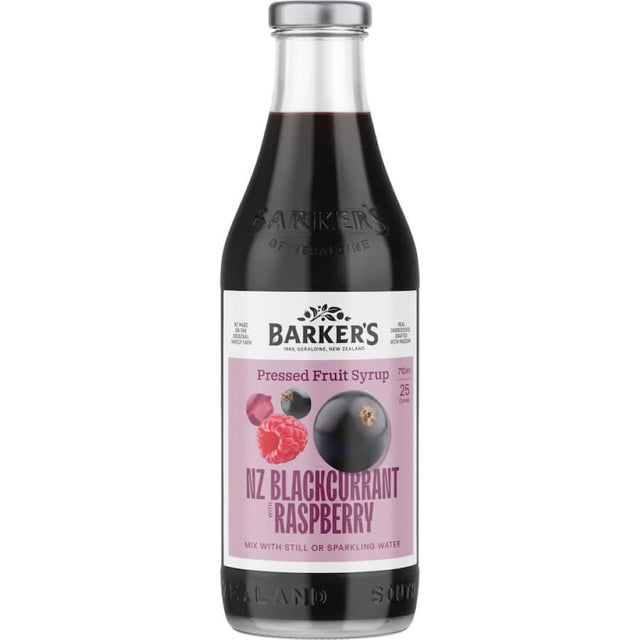 Barkers Fruit Syrup features a blend of NZ blackcurrants and raspberries, bursting with vitamin C and antioxidants.