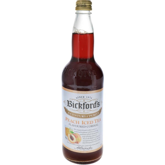 Refreshing Bickford's Peach Iced Tea Cordial combines classic tea flavor with sweet ripe peach for a thirst-quenching drink.