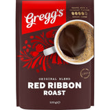 Greggs Powdered Instant Coffee Red Ribbon Roast in a 100g package, featuring rich flavor and aroma from imported beans.