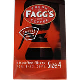 High-quality Faggs Coffee Filters 1x4 designed for optimal extraction, ensuring smooth, sediment-free coffee every time.