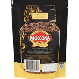 Moccona Specialty Blend freeze-dried coffee, rich dark roast with velvety texture, intensity 8, perfect for indulgent moments.