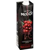 Refreshing McCoy Fruit Drink made with real cranberries, free from artificial colors and preservatives.