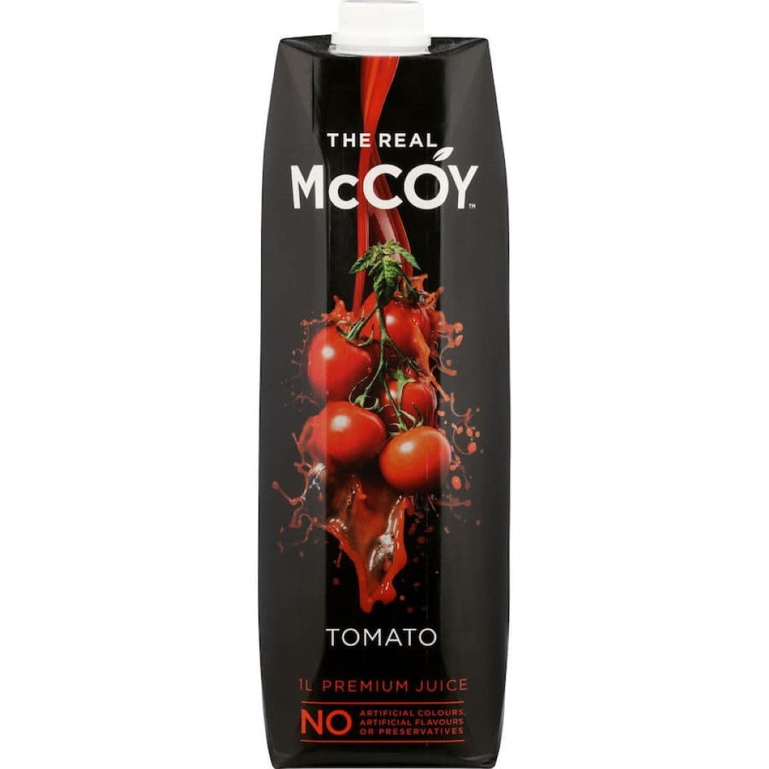 Mccoy Tomato Juice: vibrant, 100% natural juice made from hand-selected tomatoes, perfect for healthy and versatile recipes.