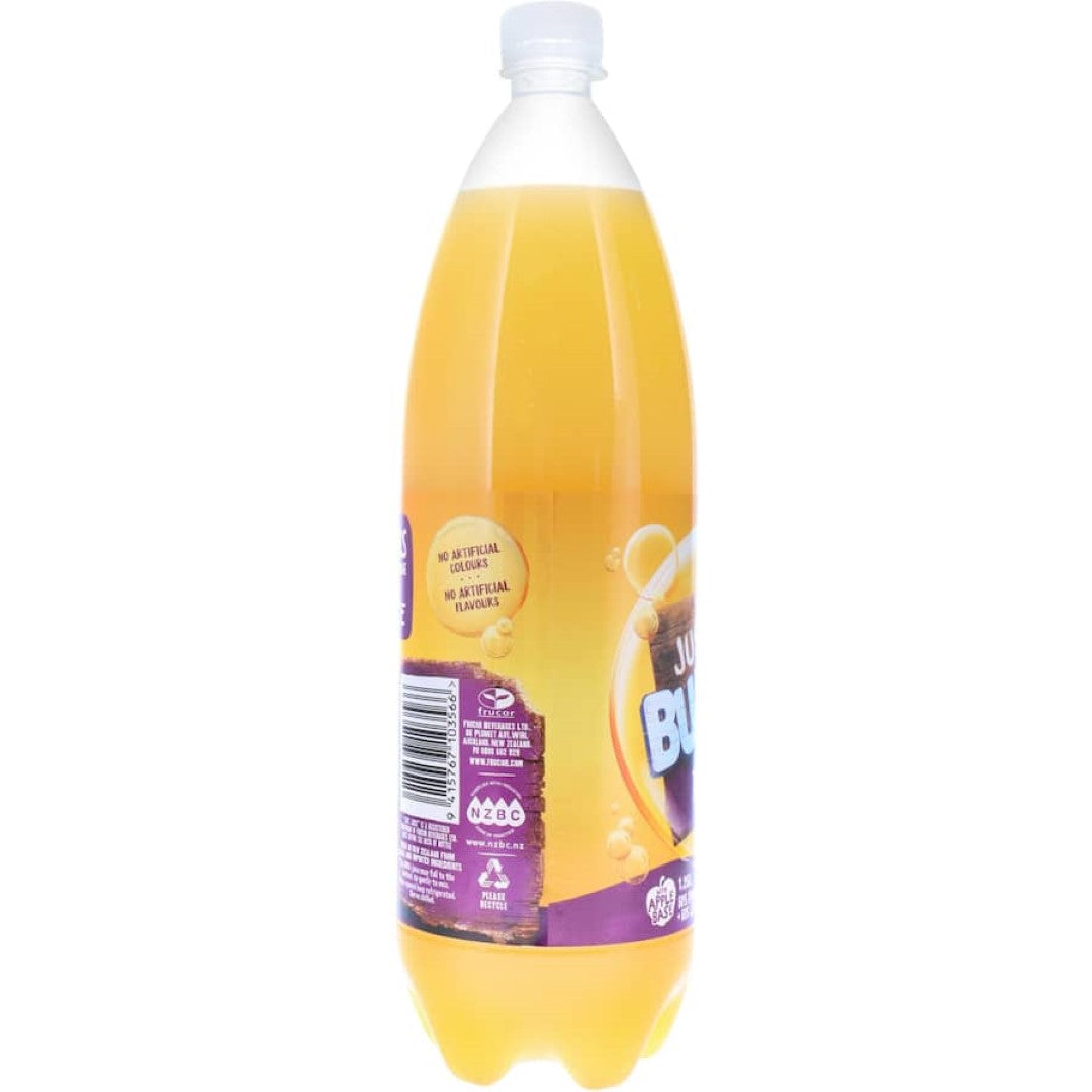 Just Juice Bubbles Tropical Soft Drink with Lemonade, 50% real juice for a refreshing, fruity beverage experience.