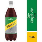 Bottle of Schweppes Diet Ginger Ale, a sugar-free mixer with zesty flavor, perfect for cocktails and refreshing beverages.