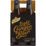 Bottle of Schweppes Traditional Ginger Beer Light, featuring reduced sugar and a bold ginger flavor for cocktails or solo enjoyment.