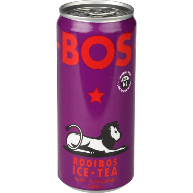 Bos Ice Tea Berry Flavoured in eco-friendly packaging, offering a refreshing blend of tea and mixed berry flavors.