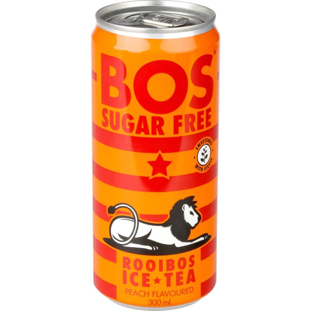 Bos Ice Tea Peach Flavoured Sugar Free, a refreshing, sugar-free beverage bursting with peach flavor for guilt-free hydration.