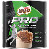 Delicious Nestle Milo Drinking Chocolate Pro with 15g protein, ideal for energy recovery and muscle repair post-exercise.