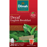 Dilmah Tea Decaf English Breakfast: Premium decaffeinated Ceylon tea, robust flavor, eco-friendly process, perfect for any time.