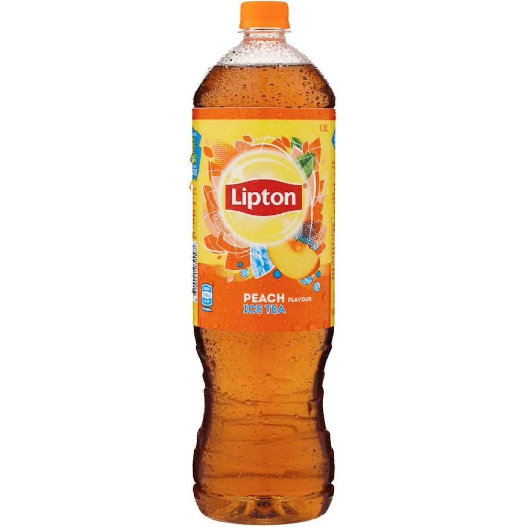 A refreshing 1.5L bottle of Lipton Ice Tea Peach, blending quality black tea with sweet peach flavor, perfect for sharing.