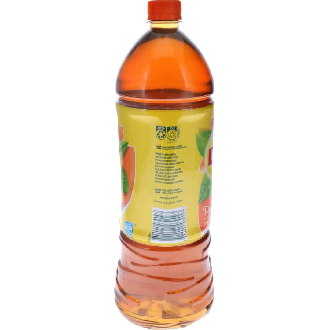 Refreshing Lipton Ice Tea Peach in a 1.5-liter bottle, blending quality black tea with natural peach sweetness.