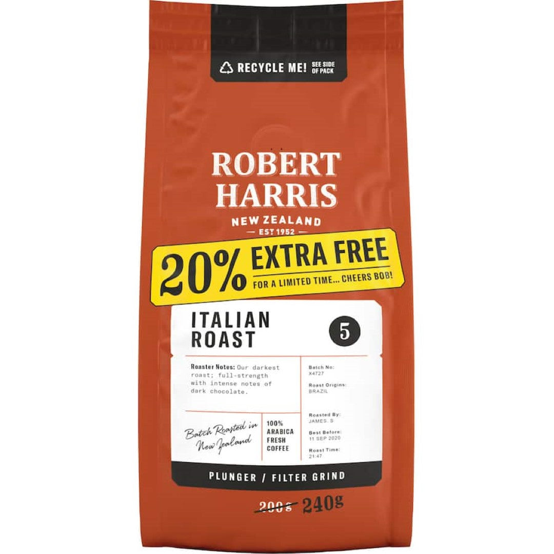 Rich Italian Roast coffee blend, perfect for espresso lovers, featuring dark chocolate and caramel notes for a satisfying brew.