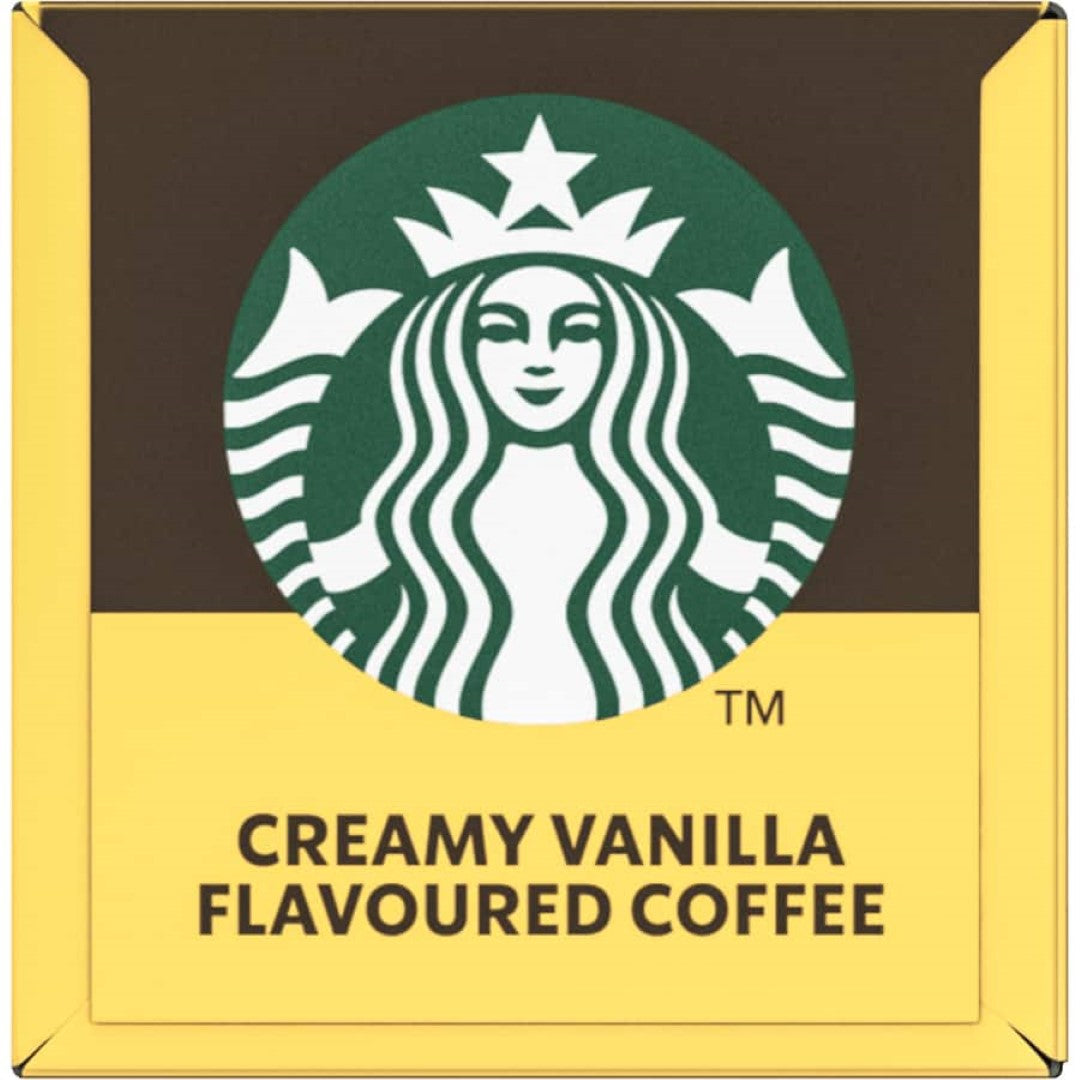 Starbucks By Nespresso Coffee Capsules in Creamy Vanilla offer rich, sweet coffee with vanilla and biscuit notes for a delightful cup.